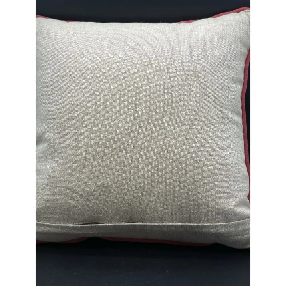 Vintage Pier 1 Christmas Pillow Poinsettia